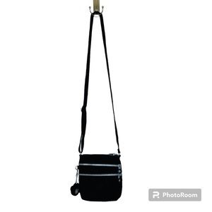 KIPLING Black Alvar Small Square CrossBody Shoulder Bag Purse Travel Nylon